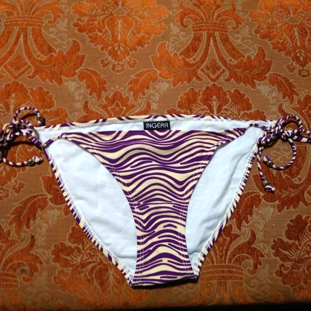 NWT Ingear Purple and ivory zebra print, Bikini